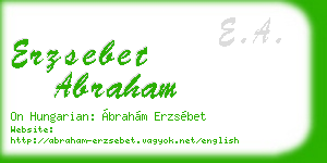 erzsebet abraham business card